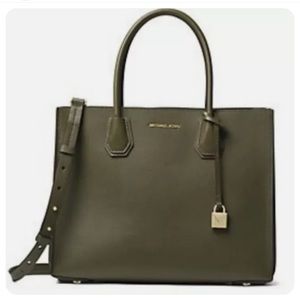 Michael Korse Large Mercer leather tote In Olive